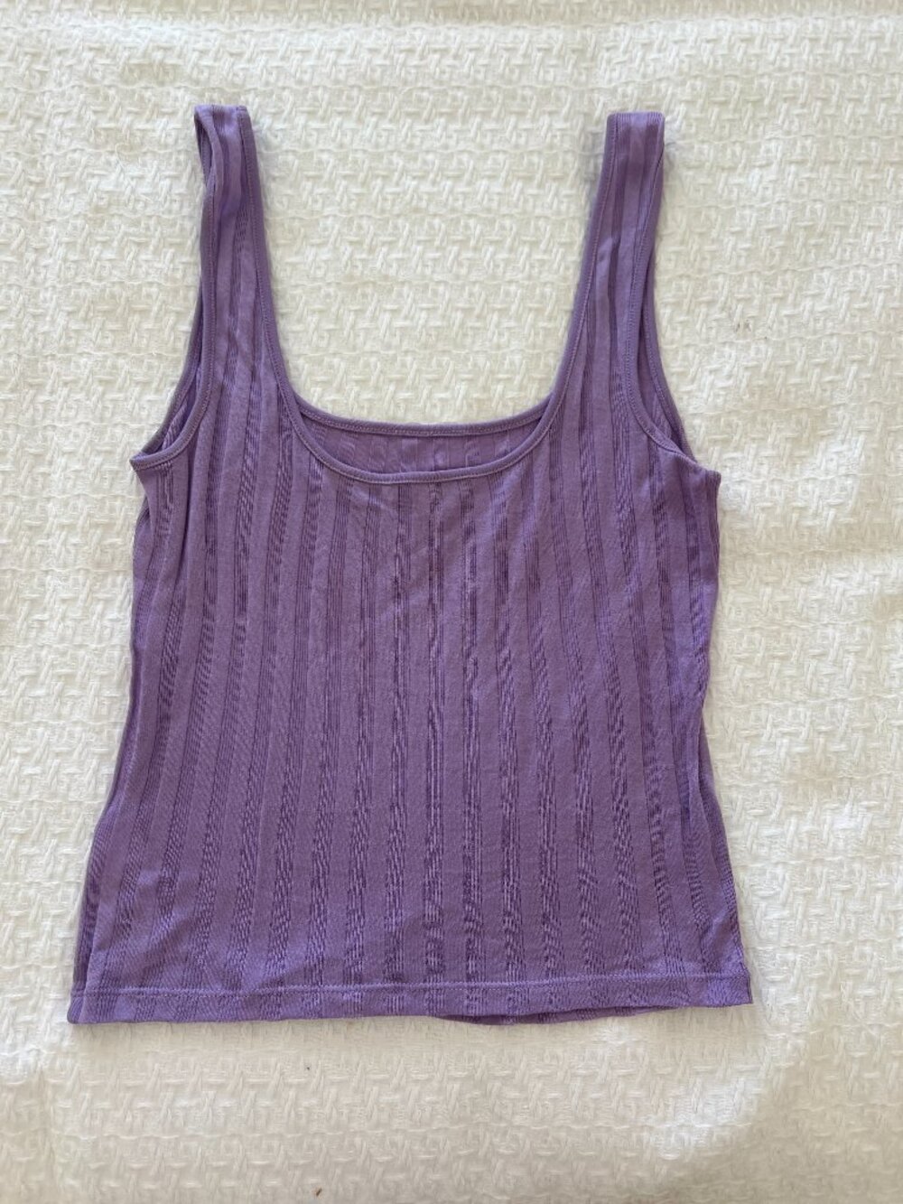Vince Tank - Lavender Stretch Ribbed Lightweight Top - Size Small